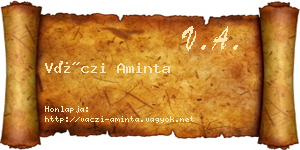 Váczi Aminta névjegykártya